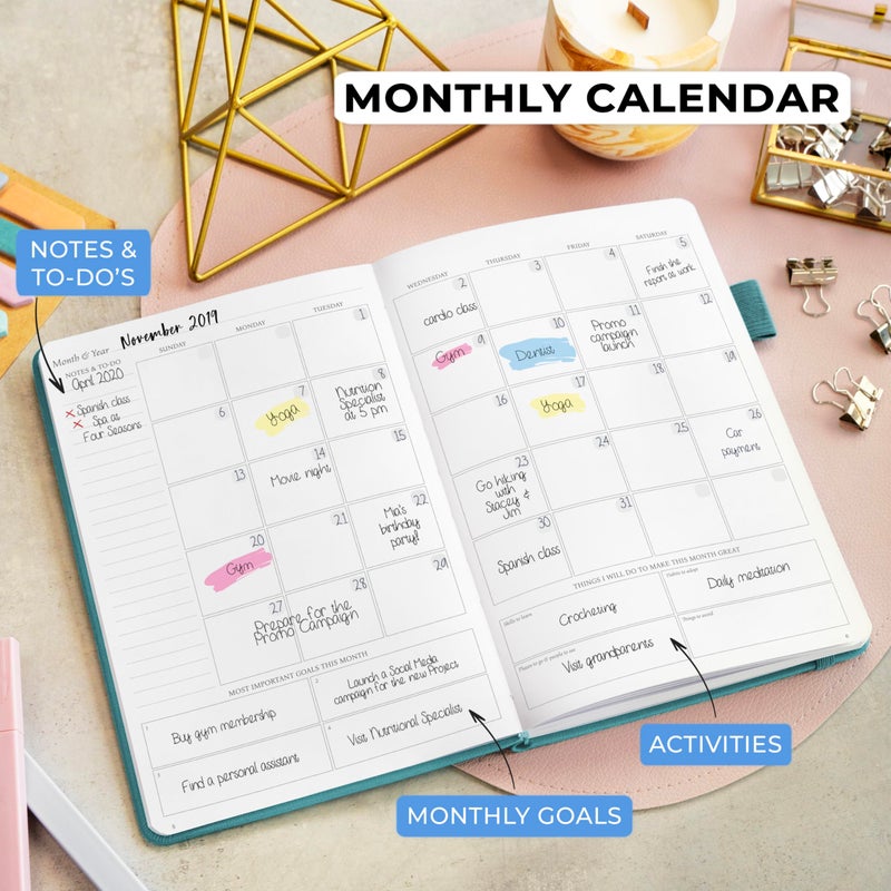 Legend Planner Daily for 3 Months â€“ Undated Monthly Weekly & Daily Planner to Hit Goals. Organizer & Productivity Journal, A5 (Viridian Green) - Image 5
